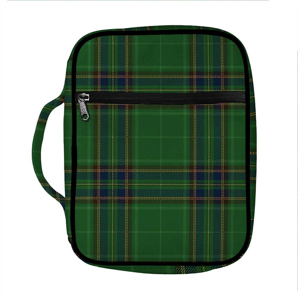 Green And Blue Stewart Tartan Print Front Pocket Bible Bag