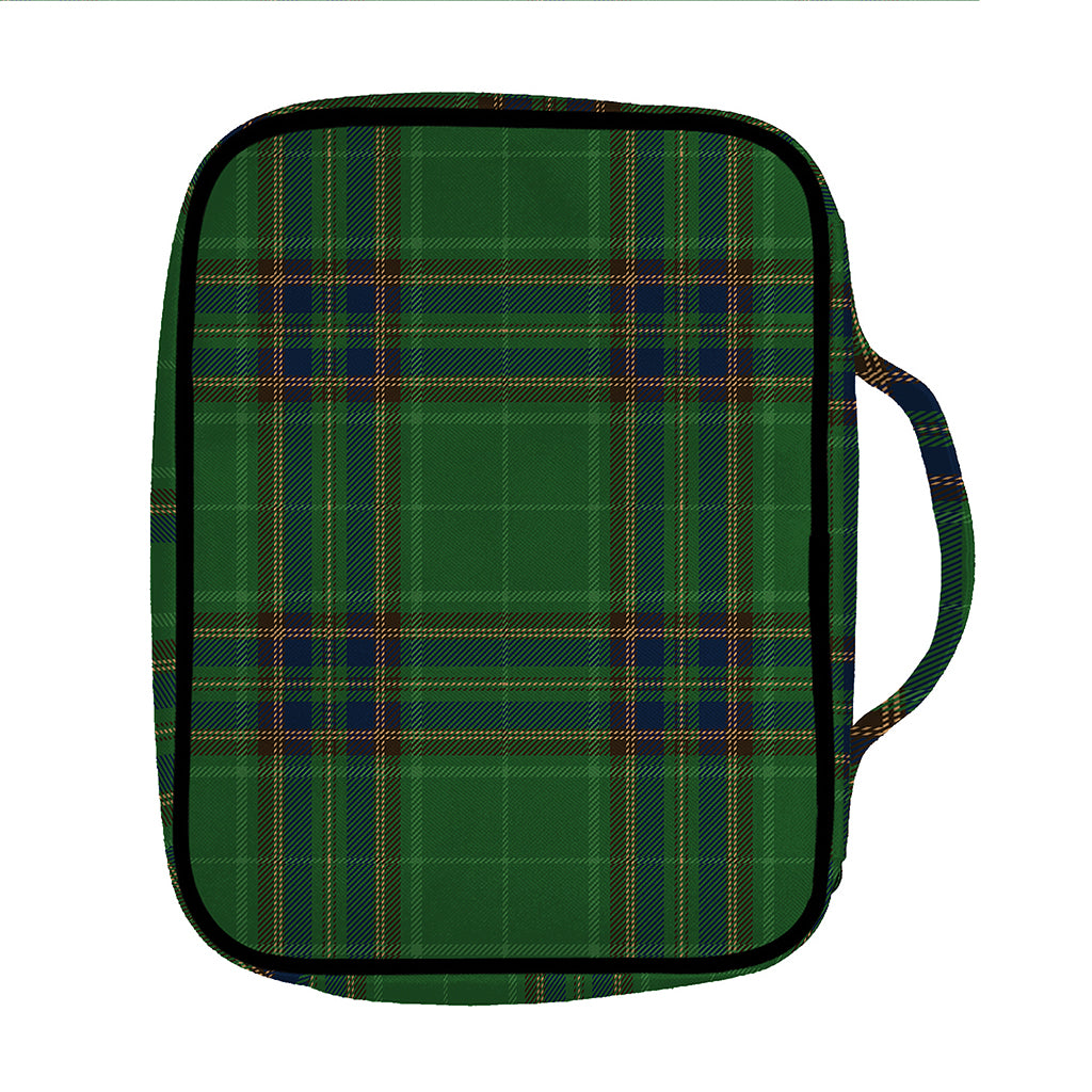 Green And Blue Stewart Tartan Print Front Pocket Bible Bag