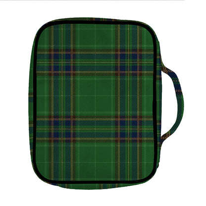 Green And Blue Stewart Tartan Print Front Pocket Bible Bag