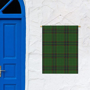 Green And Blue Stewart Tartan Print Garden Flag