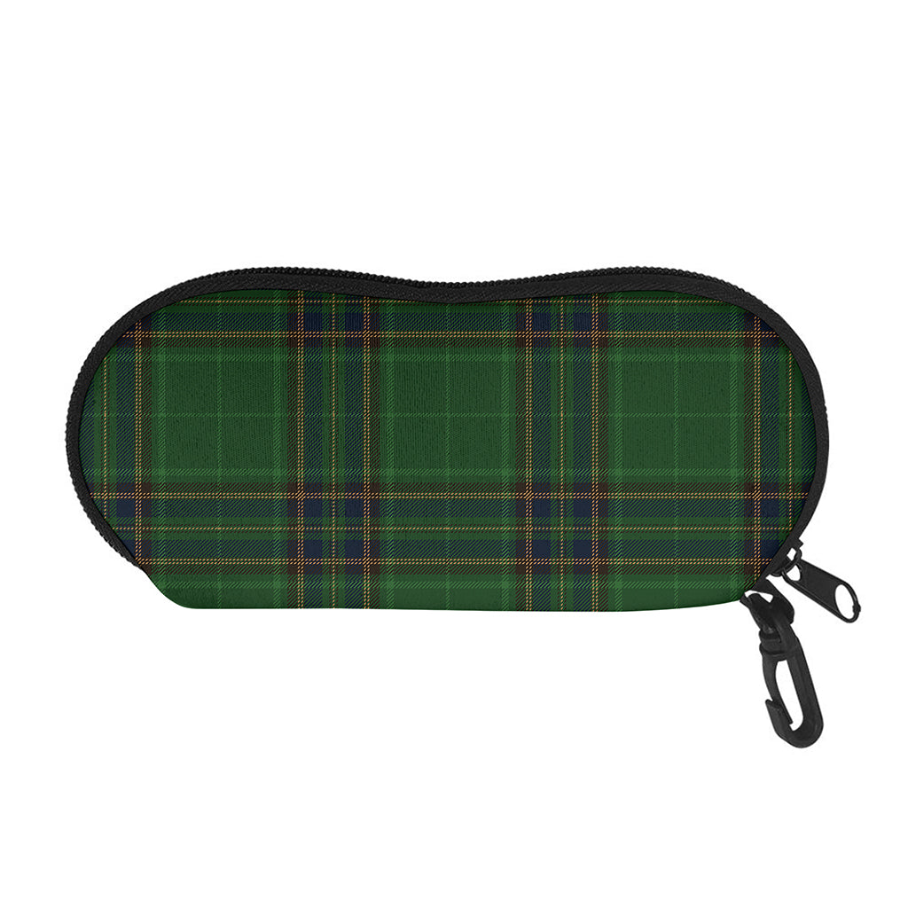Green And Blue Stewart Tartan Print Glasses Case