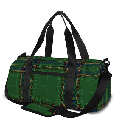 Green And Blue Stewart Tartan Print Gym Bag