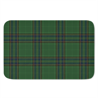 Green And Blue Stewart Tartan Print Indoor Door Mat