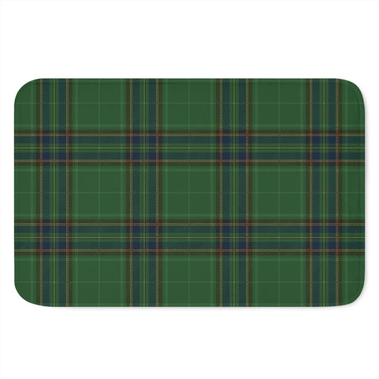 Green And Blue Stewart Tartan Print Indoor Door Mat