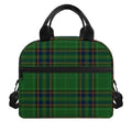 Green And Blue Stewart Tartan Print Insulated Lunch Bag
