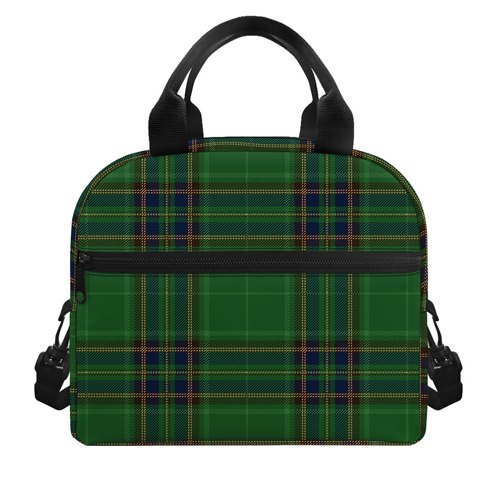 Green And Blue Stewart Tartan Print Insulated Lunch Bag