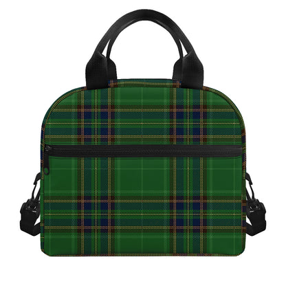 Green And Blue Stewart Tartan Print Insulated Lunch Bag