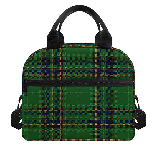 Green And Blue Stewart Tartan Print Insulated Lunch Bag