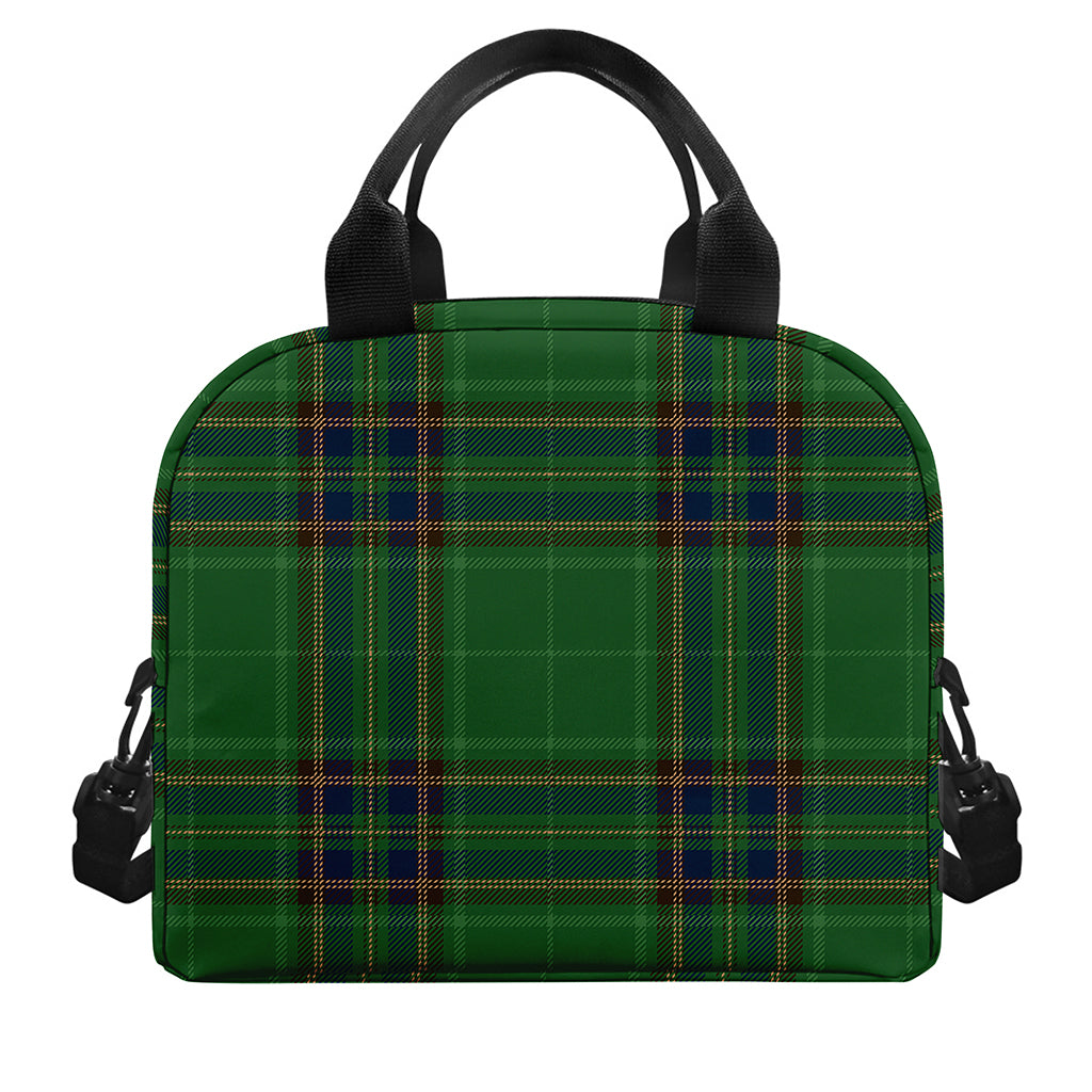 Green And Blue Stewart Tartan Print Insulated Lunch Bag