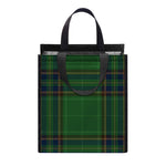 Green And Blue Stewart Tartan Print Insulated Lunch Tote
