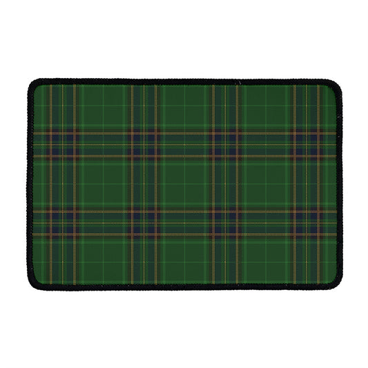 Green And Blue Stewart Tartan Print Kitchen Mat