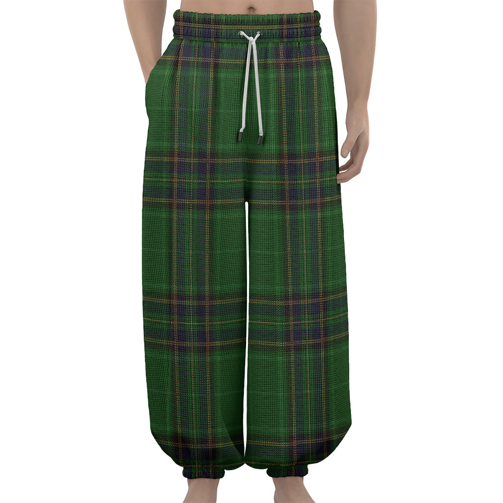 Green And Blue Stewart Tartan Print Lantern Pants