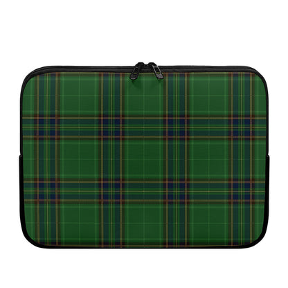 Green And Blue Stewart Tartan Print Laptop Sleeve