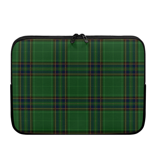 Green And Blue Stewart Tartan Print Laptop Sleeve