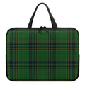 Green And Blue Stewart Tartan Print Laptop Sleeve With Handle