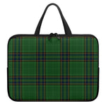 Green And Blue Stewart Tartan Print Laptop Sleeve With Handle