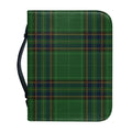 Green And Blue Stewart Tartan Print Leather Bible Cover