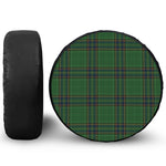 Green And Blue Stewart Tartan Print Leather Spare Tire Cover