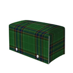 Green And Blue Stewart Tartan Print Leather Tissue Box Cover