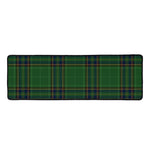 Green And Blue Stewart Tartan Print Long Kitchen Mat