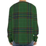 Green And Blue Stewart Tartan Print Long Sleeve Baseball Jersey