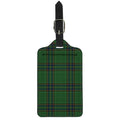 Green And Blue Stewart Tartan Print Luggage Tag