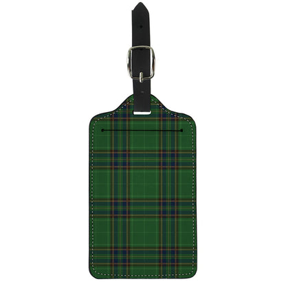 Green And Blue Stewart Tartan Print Luggage Tag