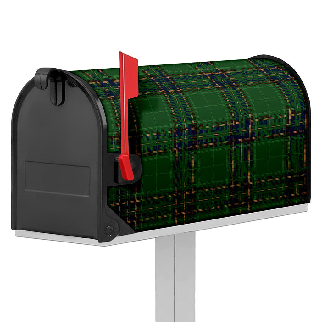 Green And Blue Stewart Tartan Print Mailbox Cover