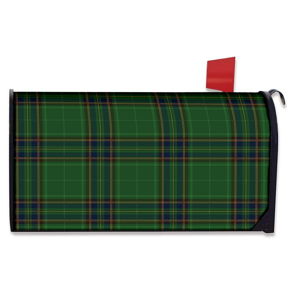 Green And Blue Stewart Tartan Print Mailbox Cover