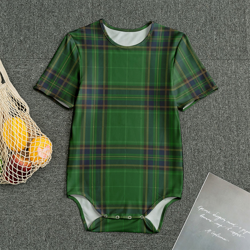 Green And Blue Stewart Tartan Print Men's Bodysuit