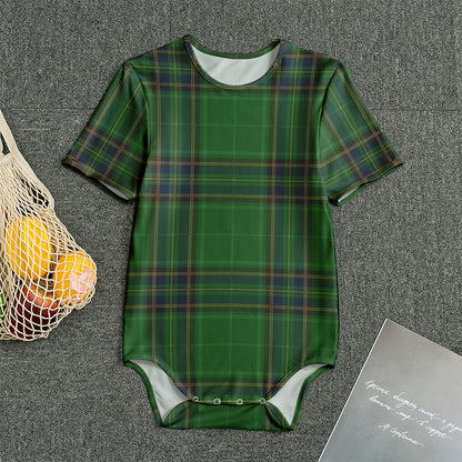 Green And Blue Stewart Tartan Print Men's Bodysuit