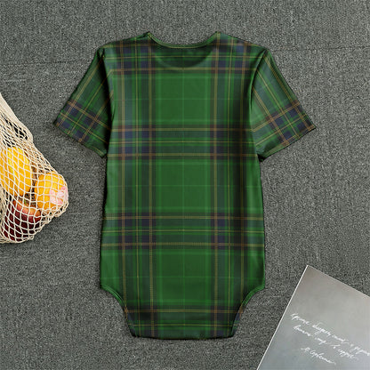 Green And Blue Stewart Tartan Print Men's Bodysuit