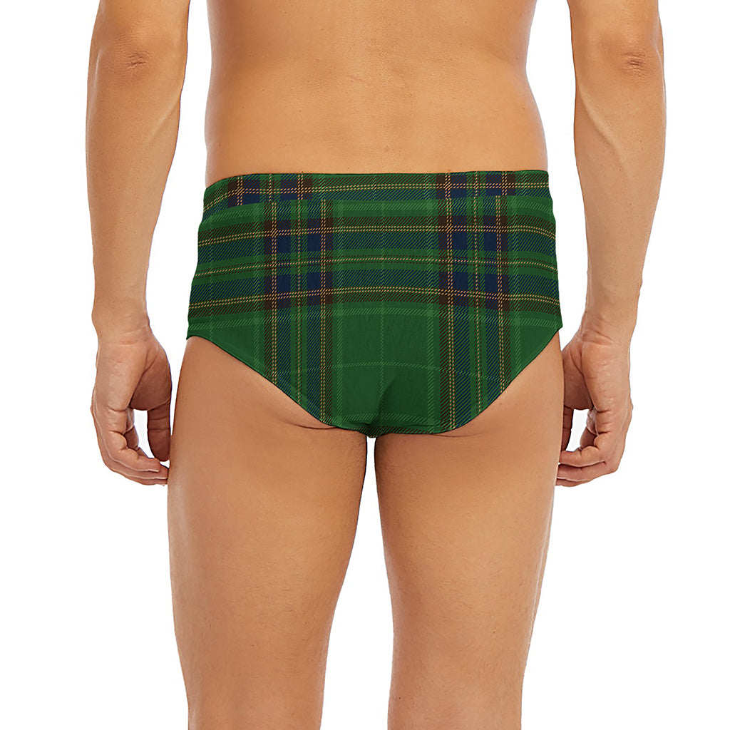Green And Blue Stewart Tartan Print Men's Briefs