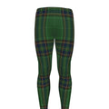 Green And Blue Stewart Tartan Print Men's Leggings