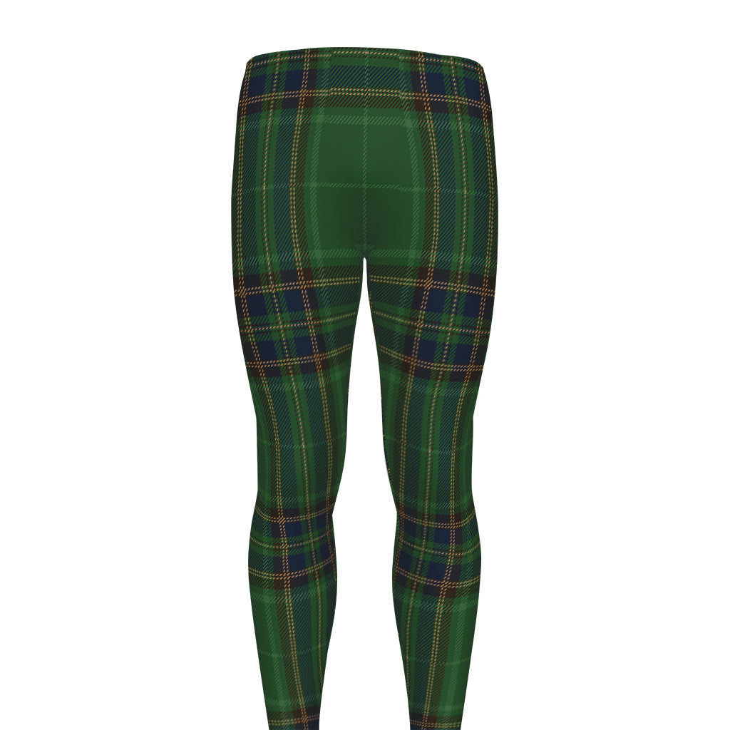 Green And Blue Stewart Tartan Print Men's leggings