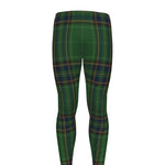 Green And Blue Stewart Tartan Print Men's leggings