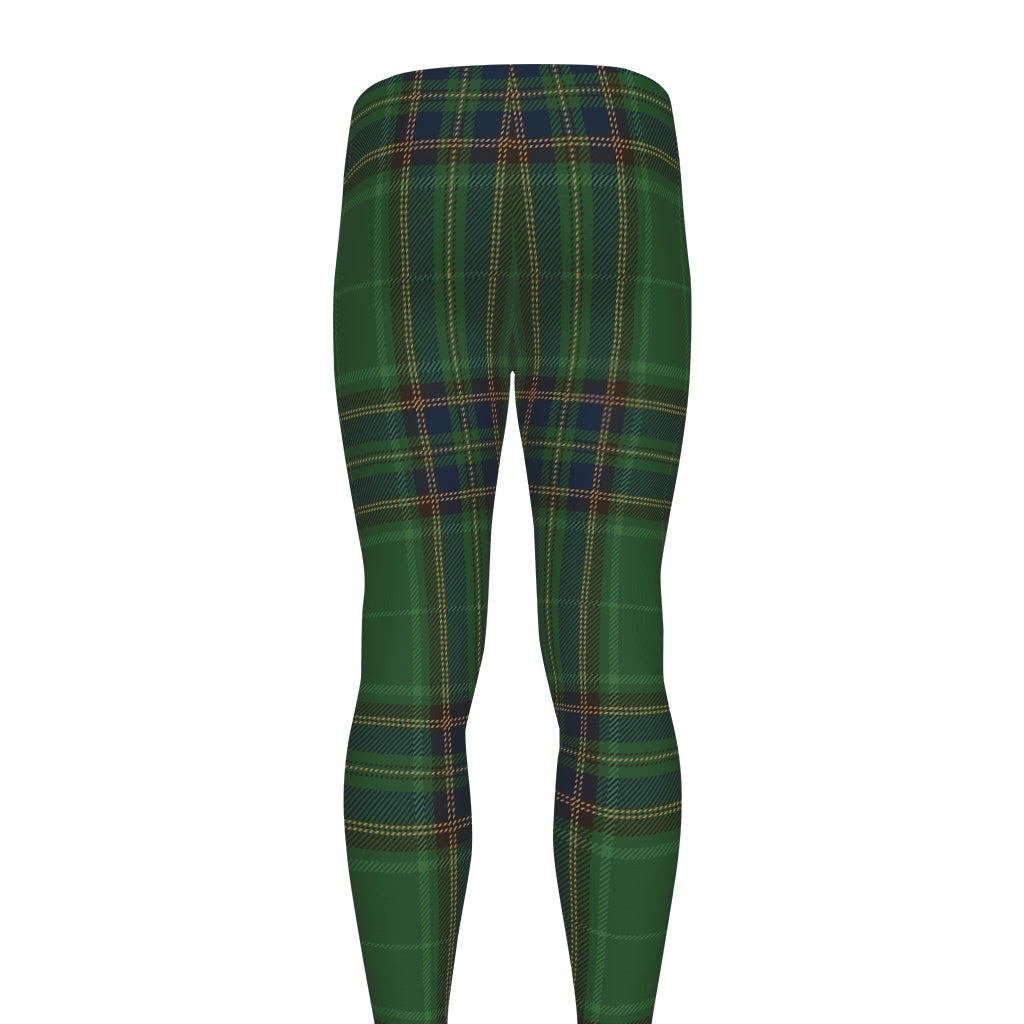 Green And Blue Stewart Tartan Print Men's leggings