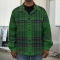 Green And Blue Stewart Tartan Print Men's Shirt Jacket