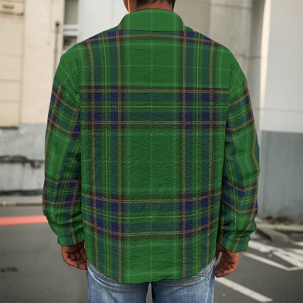 Green And Blue Stewart Tartan Print Men's Shirt Jacket