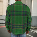 Green And Blue Stewart Tartan Print Men's Shirt Jacket