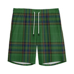 Green And Blue Stewart Tartan Print Men's Sports Shorts