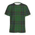 Green And Blue Stewart Tartan Print Men's Athletic T-Shirt