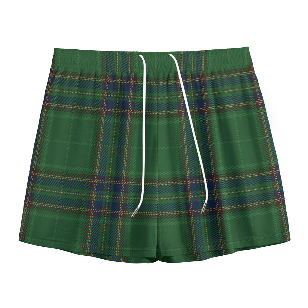 Green And Blue Stewart Tartan Print Mesh Shorts