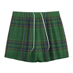 Green And Blue Stewart Tartan Print Mesh Shorts
