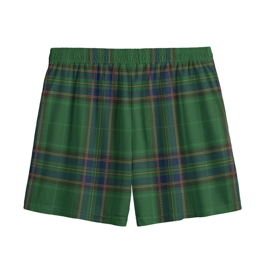 Green And Blue Stewart Tartan Print Mesh Shorts