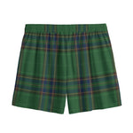 Green And Blue Stewart Tartan Print Mesh Shorts