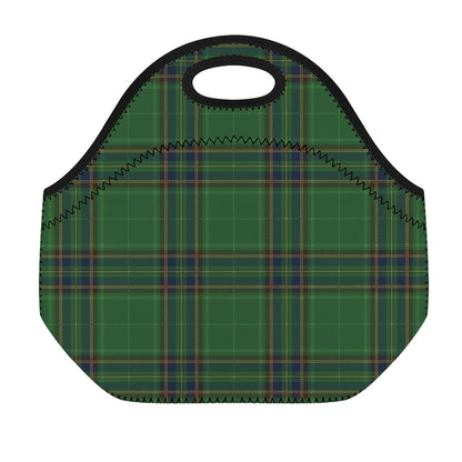 Green And Blue Stewart Tartan Print Neoprene Lunch Bag