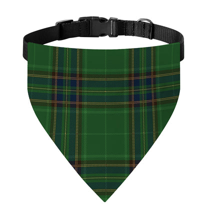 Green And Blue Stewart Tartan Print Over The Collar Dog Bandana
