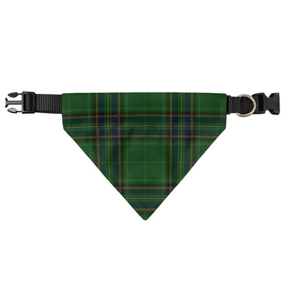 Green And Blue Stewart Tartan Print Over The Collar Dog Bandana