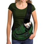 Green And Blue Stewart Tartan Print Pet Sling Carrier